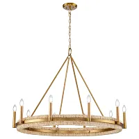 Люстра подвесная Beryl WE587.10.503 Wertmark без плафона на 10 ламп, основание бронзовое в стиле кантри классический Люстра подвесная Beryl WE587.10.503 Wertmark без плафона на 10 ламп, основание бронзовое в стиле кантри классический